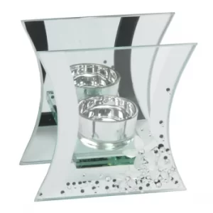 Image of Mirrored Glass Crystal Single Tealight Holder