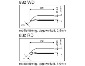 Image of Ersa 1 x 2.5mm Chisel Soldering Iron Tip for use with Power Tool