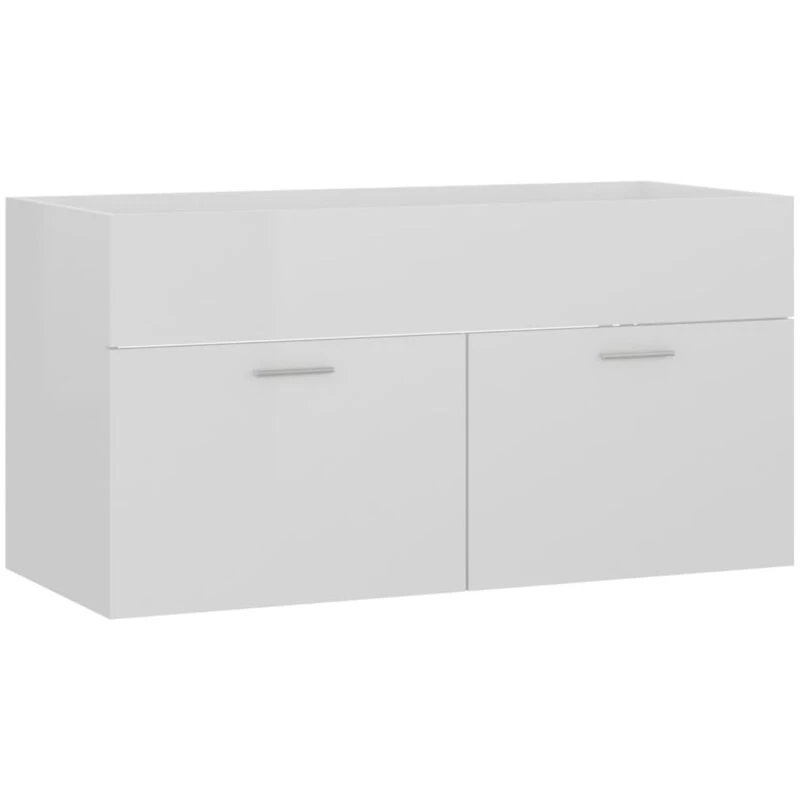 Image of VIDAXL Vidaxl - Sink Cabinet High Gloss White 90x38.5x46cm Engineered Wood 8720286219911