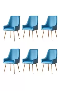Image of Soho' LUX Velvet Dining Chairs Set of 6