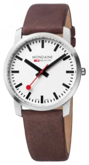 Image of Mondaine Mens Simply Elegant Brown Leather A638.30350 Watch