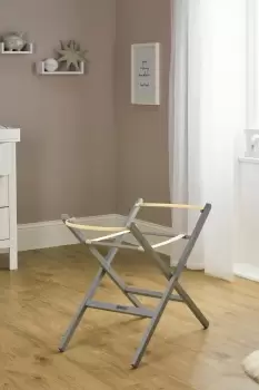 Image of Clair de Lune Self Assembly Wooden Folding Moses Basket Stand - Grey