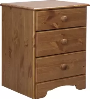 Image of Argos Home Nordic 3 Drawer Bedside Table - Pine