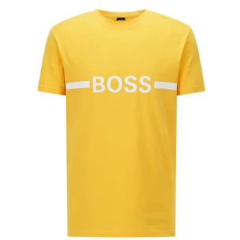 Image of Hugo Boss Stripe Logo T-Shirt Medium Yellow Size L Men