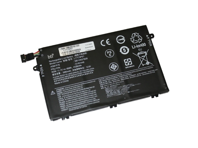 Image of BTI BTI 01AV445 compatible 45Wh 3-cell battery for ThinkPad E14 E15 E480 E485 E490 E495 E580 E585 E590 E595 01AV445-BTI