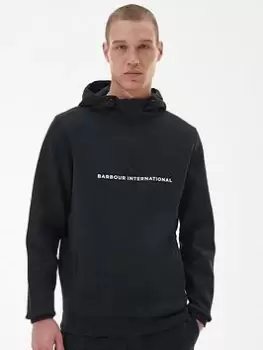 Image of Barbour International Motored Overhead Hoodie - Black, Size S, Men