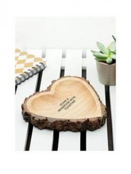 Image of Treat Republic Rustic Carved Wooden Heart Dish