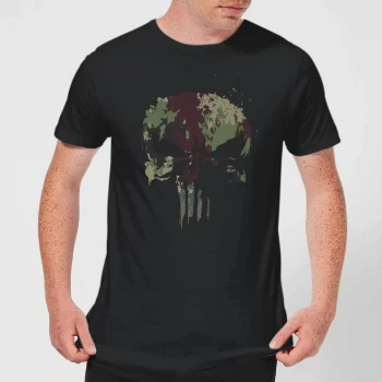 Image of Marvel Camo Skull Mens T-Shirt - Black - 3XL - Black