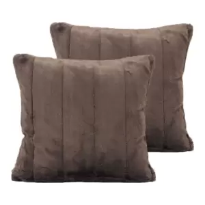 Image of Paoletti Empress Twin Pack Polyester Filled Cushions Taupe 45 x 45cm