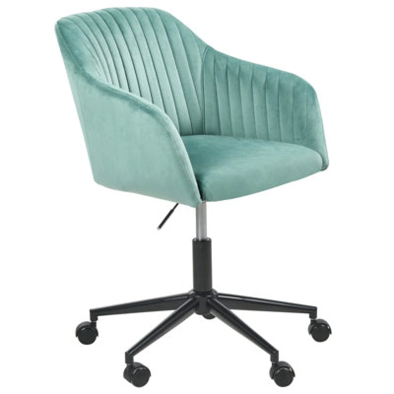 Image of Beliani Desk Chair Venice Velvet Mint Green