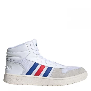 Image of adidas Hoops 2.0 Mid Mens Hi Tops - White/Royal/Red