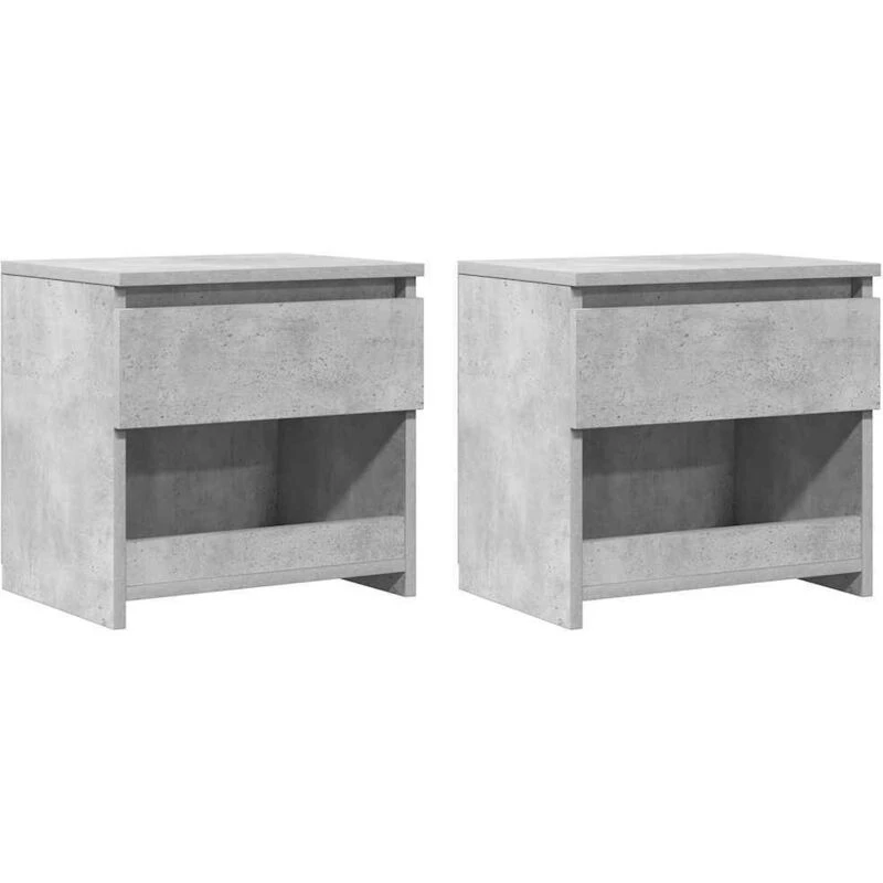 Image of VIDAXL Bedside Cabinets 2 pcs Concrete Grey 40x30x39cm Engineered Wood Vidaxl 8720286352984