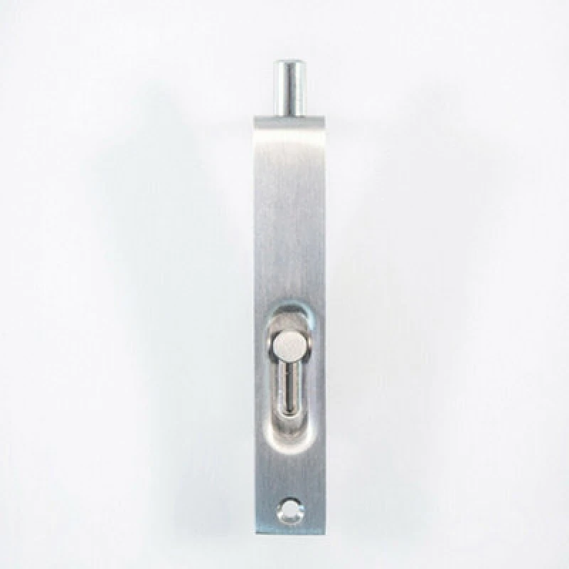 Image of Loops Sunk Slide Flush Door Bolt with Flat Keep Plate 102 x 17mm Satin Nickel Metallics unisex