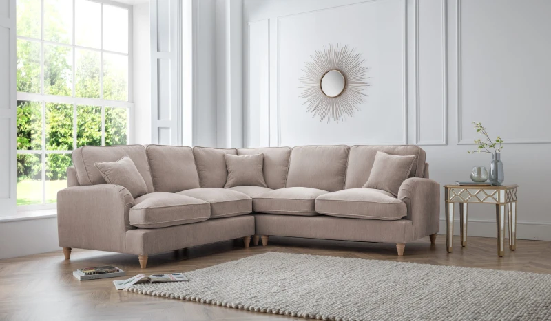 Image of The Great Sofa Company Orla 2 Corner 2 Manhattan Ice (no cutout) in Taupe Unisex