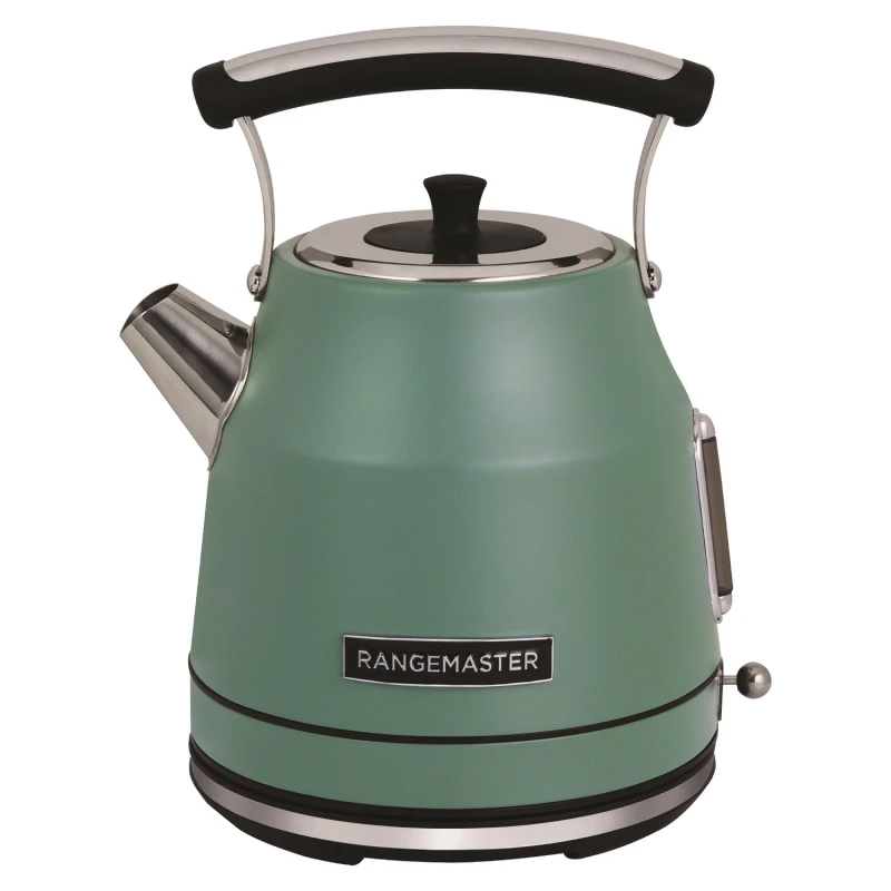 Image of Rangemaster Classic 1.7 L 3000W Quiet Boil Cordless Electric Kettle Traditional Dome Design With Safety & Swivel Base RMCLDK301MG Green