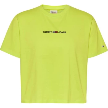 Image of Tommy Jeans Boxy Linear Logo T-Shirt - Neo Lime