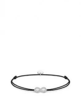 Image of Thomas Sabo Little Secrets Sterling Silver Cubic Zirconia Infinity Black Adjustable Bracelet, One Colour, Women
