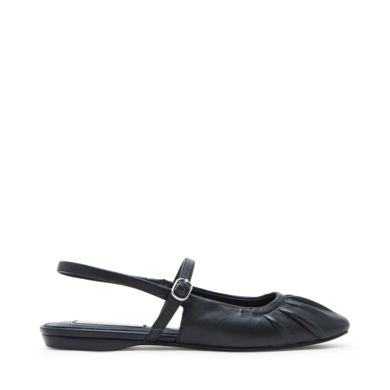 Image of Steve Madden Womens Garson Flat Sandals Black Leather female 3 (36)