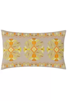 Image of Kalina Embroidered Geometric Feather Filled Cushion