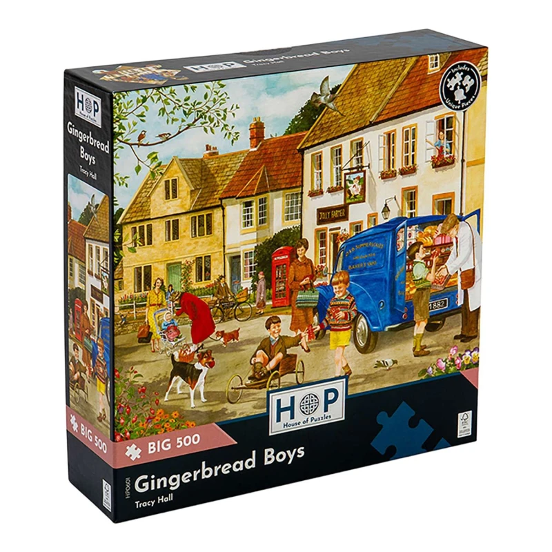Image of The House Of Puzzles Gingerbread Boys, BIG 500 Piece Jigsaw Puzzle Multi unisex