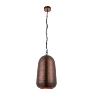 Image of 1 Light Dome Ceiling Pendant Antique Copper, E27
