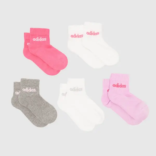 Image of adidas multi kids linear ankle socks 5 pack