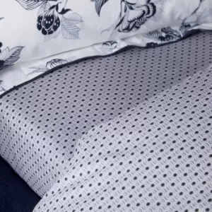 Image of Bedeck of Belfast Oka Double Fitted Sheet, Midnight