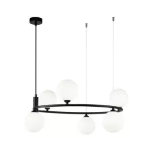 Image of Maytoni Lighting - Ring Ceiling Pendant Lamp Black, 6 Light, G9