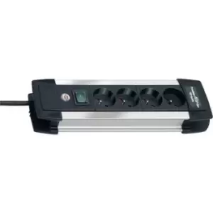 Image of Brennenstuhl 1391004014 Power strip (+ switch) 4x Black, Aluminium FR connector