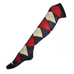 Image of Dublin Unisex Argyle Socks (One Size) (Red/Navy/White)