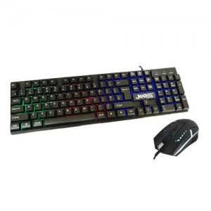 Image of Jedel GK100 RGB Gaming Desktop Kit Backlit Membrane RGB Keyboard & 800-1600 DPI LED Mouse Black
