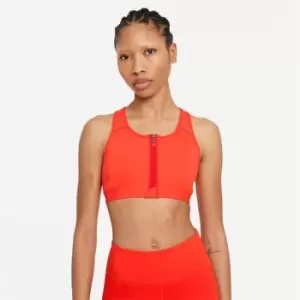 Image of Nike DriFit Swoosh Zip Bra Womens - Red