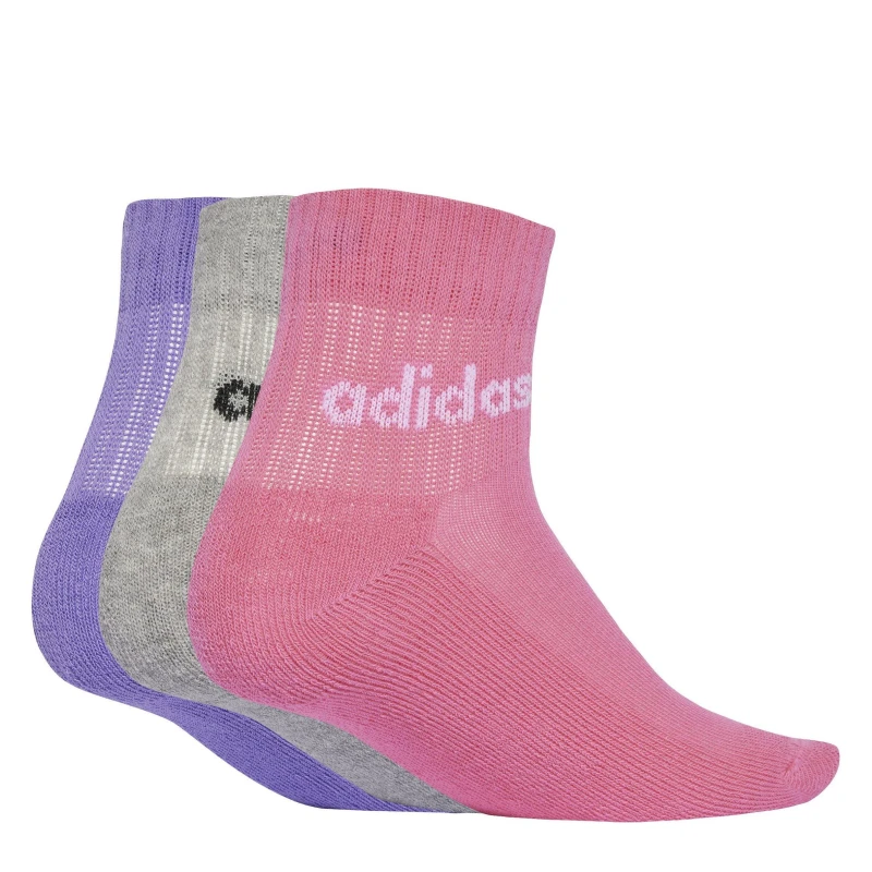 Image of adidas Linear Ankle Socks 5 Pairs Kids Pink/Vlet/Gry female Infs C3-C7