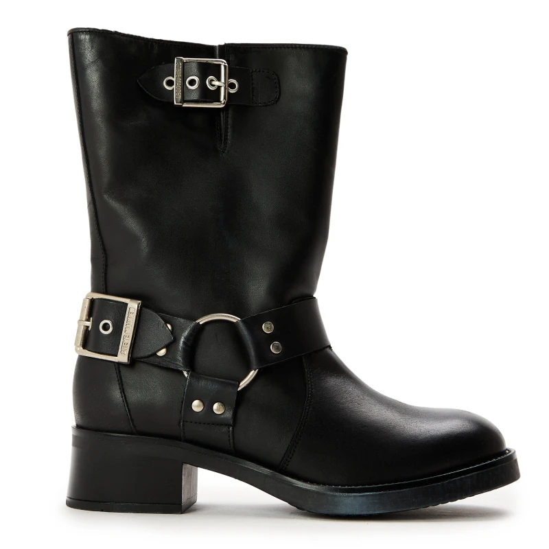 Image of Steve Madden Womens Blessing Ankle Heeled Boots Black Lthr female 8 (41)