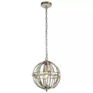 Image of Small Round Ceiling Pendant, 1 Light E27, Polished Nickel - Luminosa Lighting