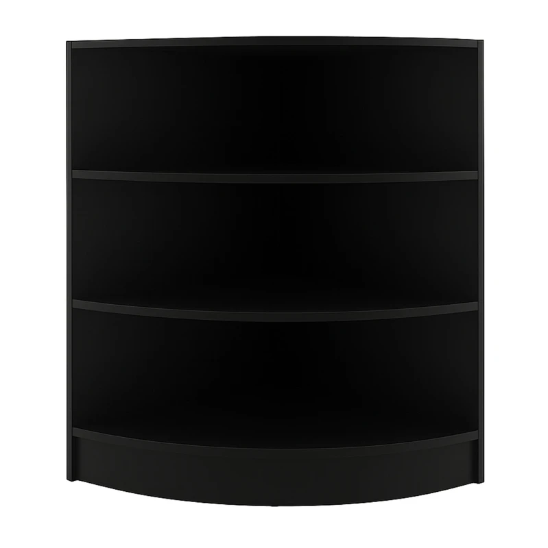 Image of MonsterShop Shop Corner Counter Black Lm60 Retail Storage Unit Modular Curved Display Showcase Cabinet Reception Clothing Jewellery Store