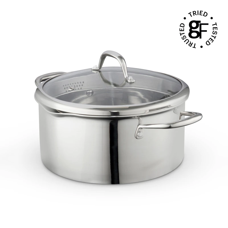 Image of GOOD FOOD BY TOWER 24cm Tri-Ply Casserole with Lid silver-coloured ONE SIZE
