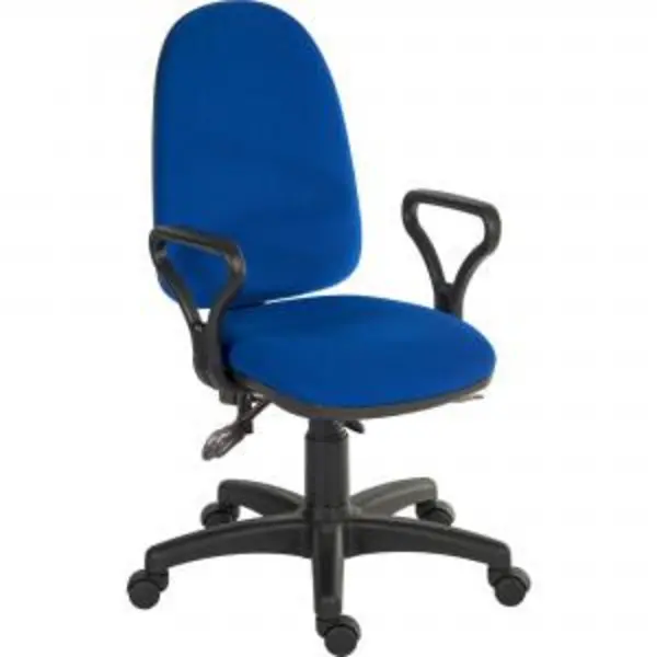 Image of Ergo Trio Ergonomic High Back Fabric Operator Office Chair with Fixed EXR13026TK