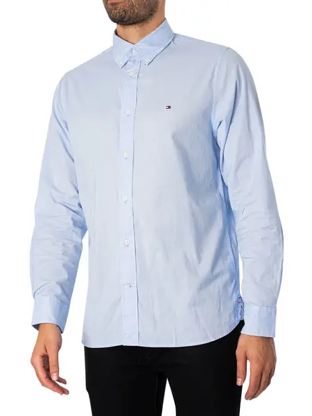 Image of Tommy Hilfiger Flex Poplin Regular Shirt Sweet Blue M