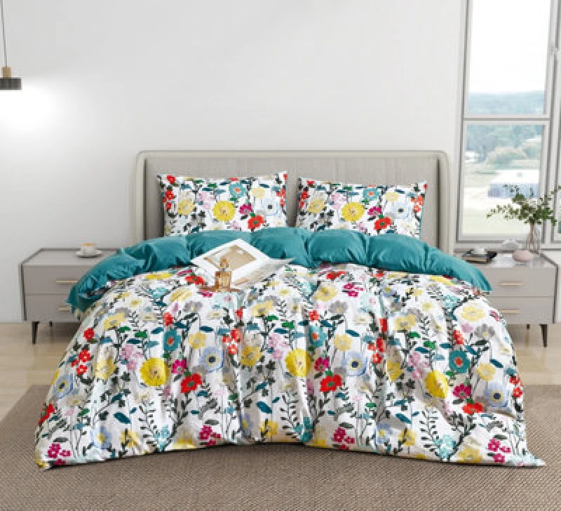 Image of Ezysleep Ezysleep Aria Floral Printed Duvet Set Size: Double Multi Double Unisex 0721545336255