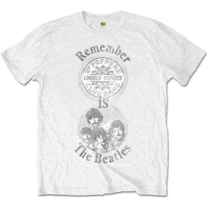 Image of The Beatles - Remember Unisex Medium T-Shirt - White