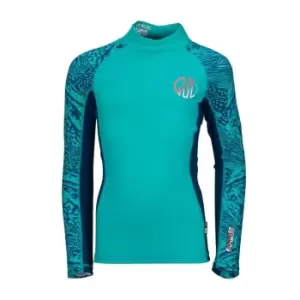 Image of Gul Long Sleeve Rash Vest Juniors - Green
