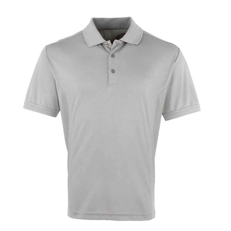 Image of Premier Premier Men Coolchecker Pique Polo Shirt in Silver Size: Small Silver S Male 5063527055798