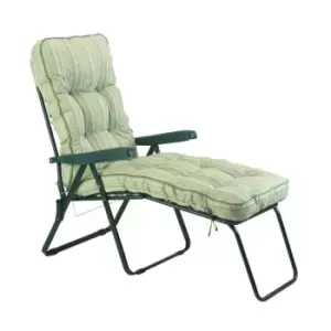 Image of Glendale Deluxe Cotswold Stripe Lounger Chair - Green