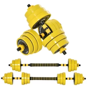 Image of Barbell and Dumbbell 20KG Fitness Set, Yellow