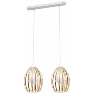 Image of Helam Dali Straight Bar Pendant Ceiling Light Copper, White 50cm