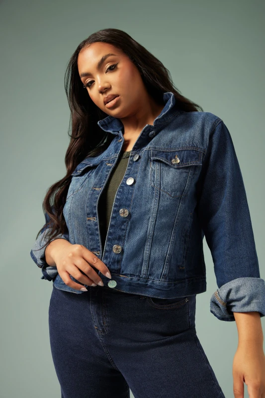 Image of Yours Womens Sleeveless Denim Jacket in Blue Size: 22-24 Blue Female 22-24
