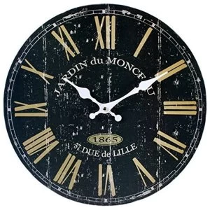 Image of Vintage Black French Wall Clock