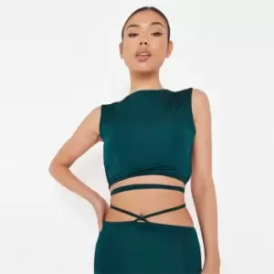 Image of Missguided Backless Ss Wrap Top Ombre - Green