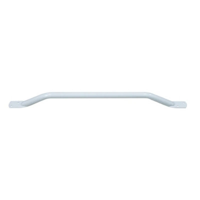 Image of Loops White Steel Pipe Grab Bar - 700mm Length - Rounded Safety Ends - Epoxy Coating White